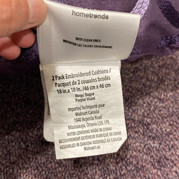 Decor Pillow Cushions - Purple 16” x 16” - Picture 5 of 5